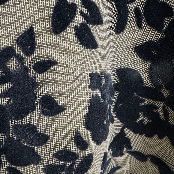 Mary Katrantzou Skirt Womens 8 Black Velvet Floral Trumpet Feminine Fairy Grunge - Picture 14 of 16